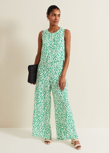 Phase Eight Aubrey Geo Jumpsuit Green USA | 7385041-KI